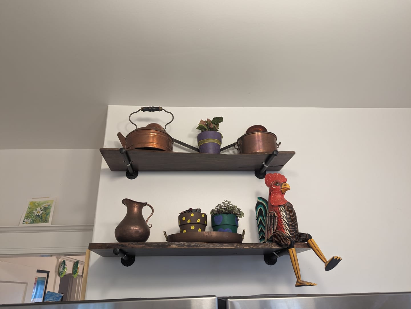 Customer photo review of Live Edge Walnut Shelves with Pipe Brackets