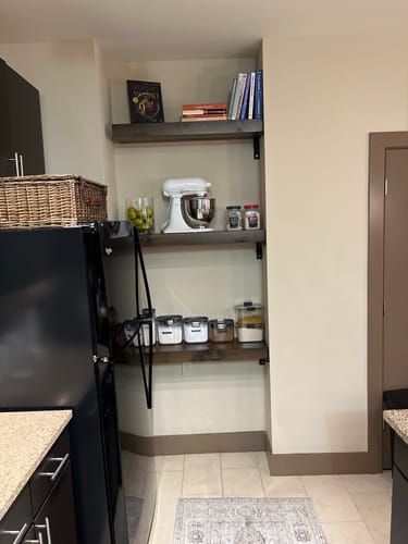 Customer photo review of Modern 3" Thick Floating Shelves