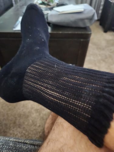Customer photo review of Wide non-binding Bamboo diabetic socks, seamless toe, air vent with cushion sole, 4 pairs