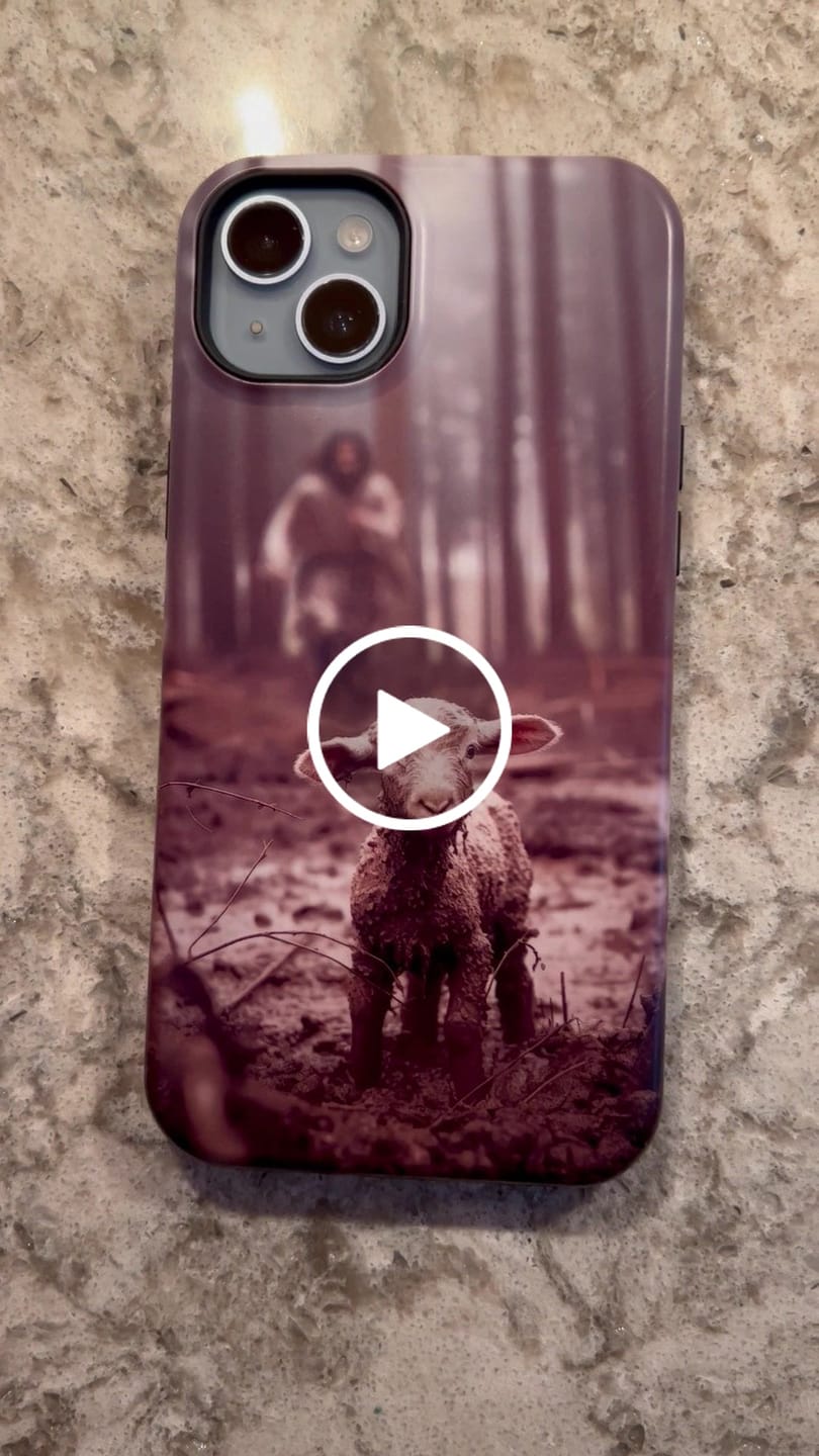 Customer video review of Jesus With The Sheep, Jesus Running After Lamb, Phone Case