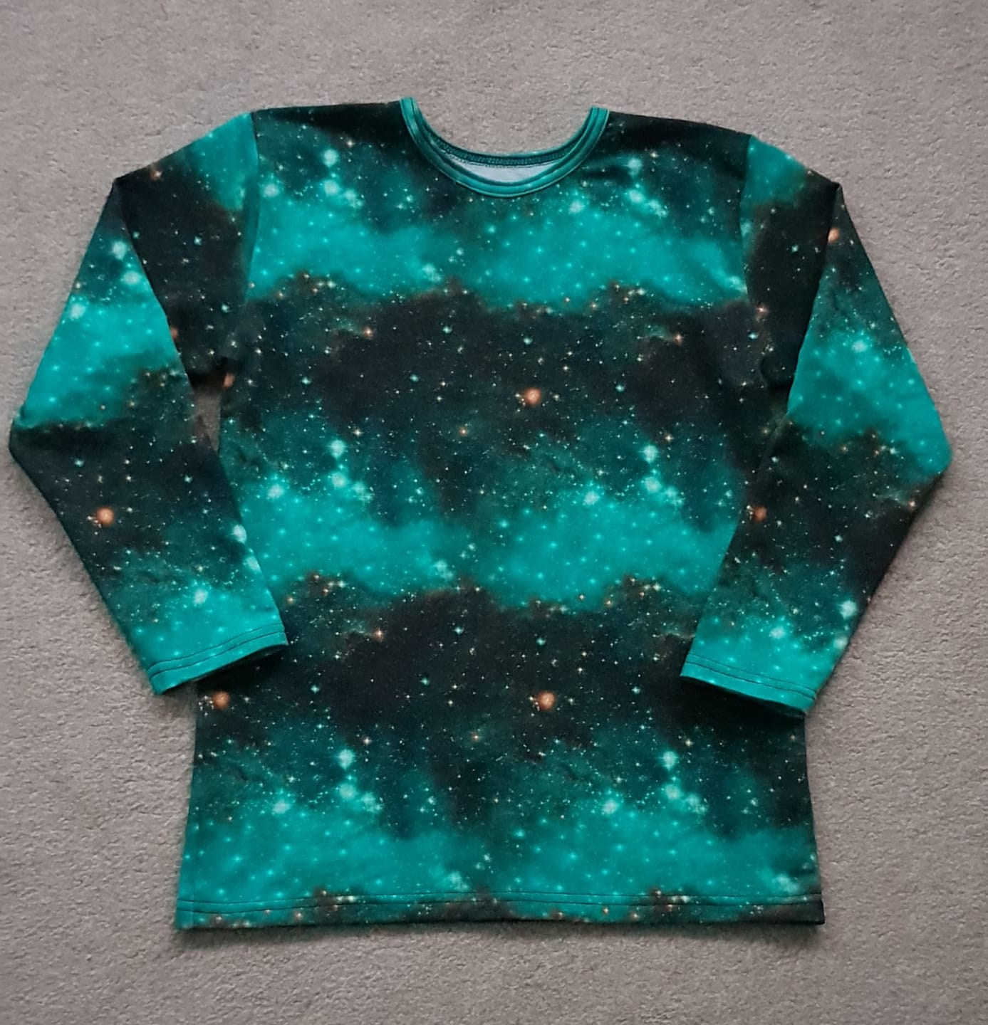 Customer photo review of Green Space Constellation French Terry Fabric