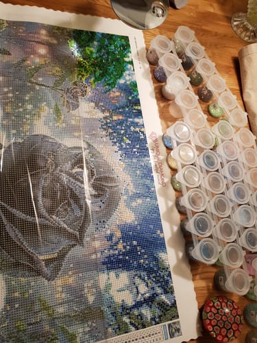 Customer photo review of 5D Diamond Painting XXL AB Steine Schwarze Rose
