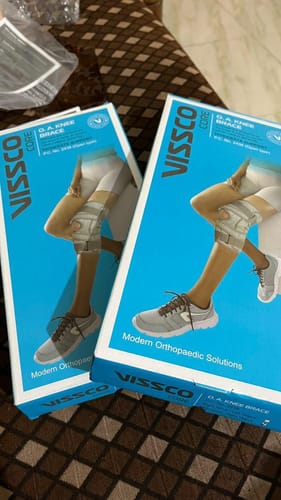 Customer photo review of OA Knee Brace - Open Type (Left/Right) | Offloads the Pressure on the Knee (Grey)