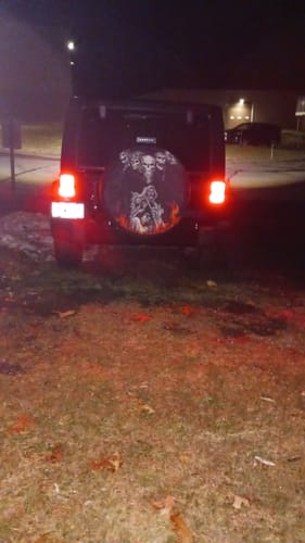 Customer photo review of Skull Spare Tire Cover Five Skull With Motocycle DT01