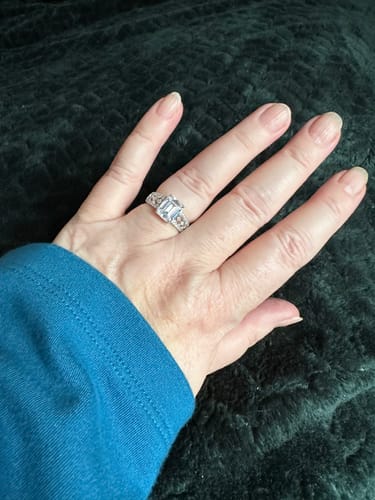 Customer photo review of Vintage Inspired Art Deco CZ Ring in Sterling Silver