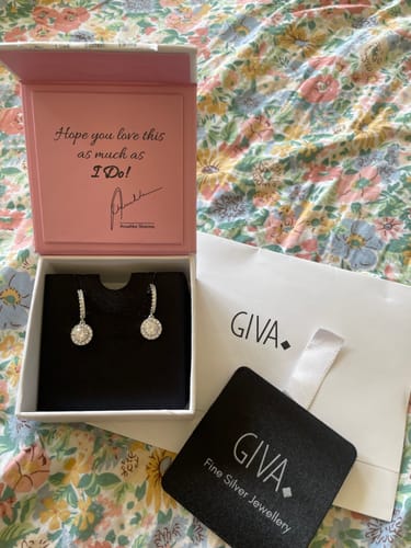 Customer photo review of Silver Zircon Drizzle Drop Earrings