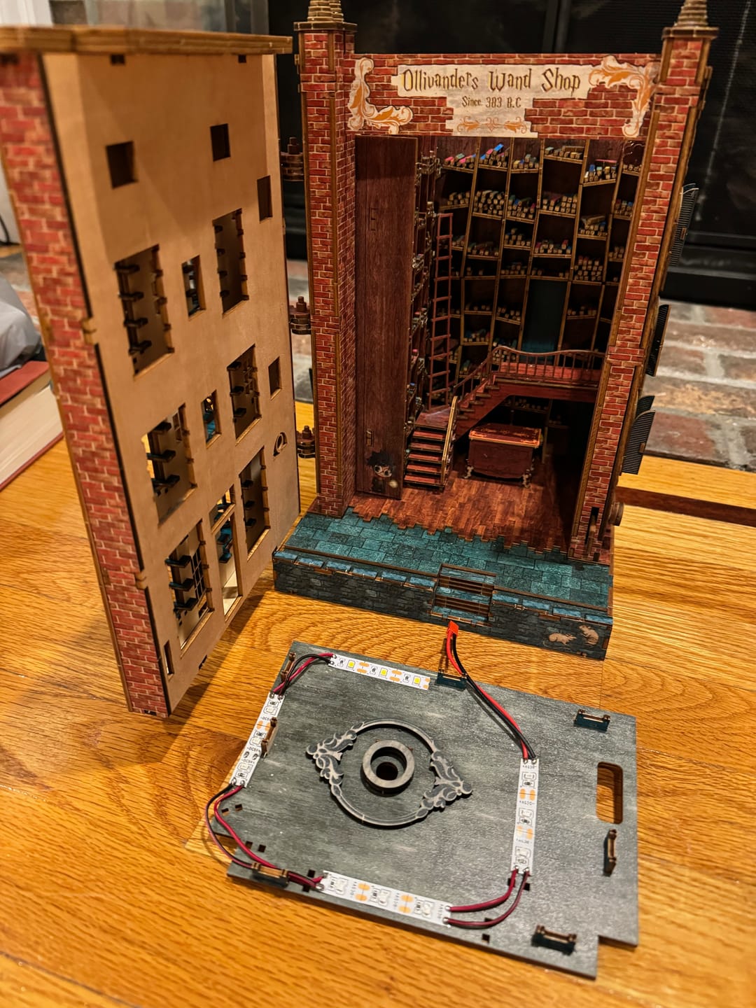 Customer photo review of Ollivanders Wand Shop Pre-Colored Book Nook | LKWood