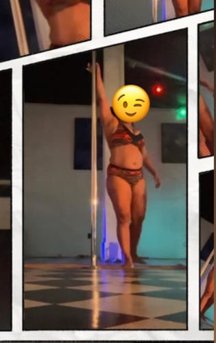 Customer photo review of Metallic High Waisted Hot Pants