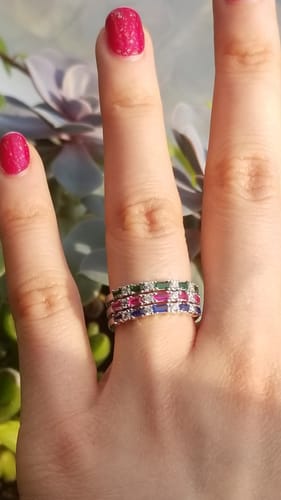 Customer photo review of Art Deco CZ Eternity Ring in Sterling Silver