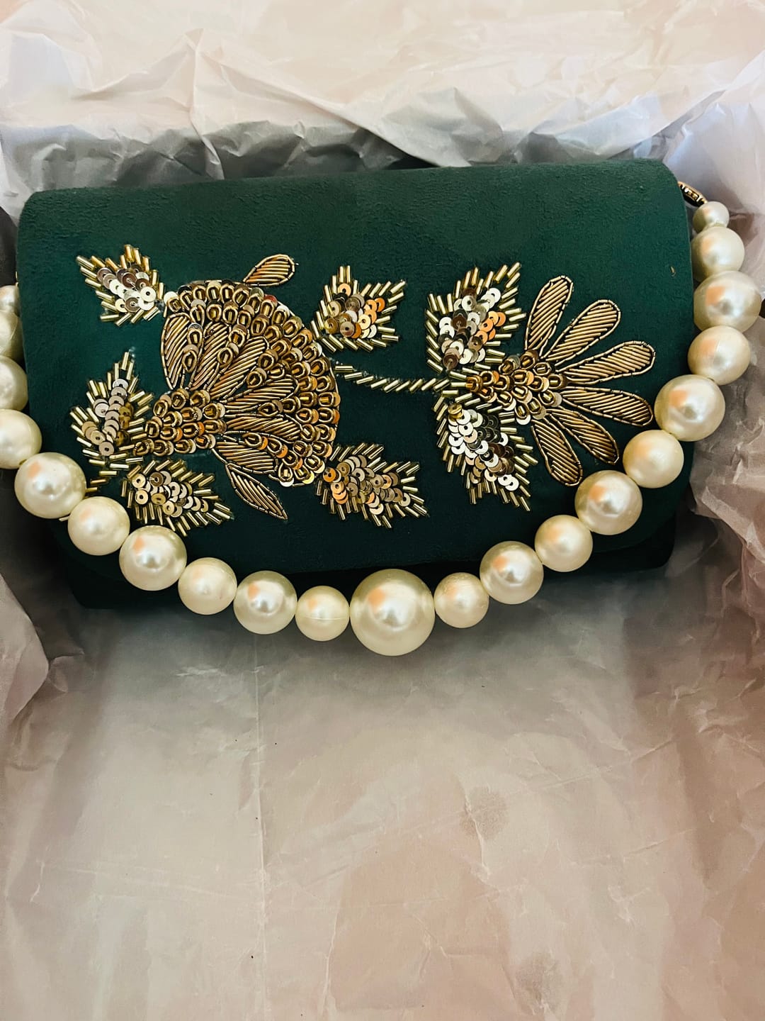 Customer photo review of Sugarcrush bridal Embroidered Luxury Bag-Green
