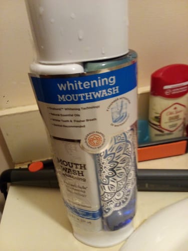 Customer photo review of Dual Barrel Oxyburst Whitening Mouthwash (20 oz)