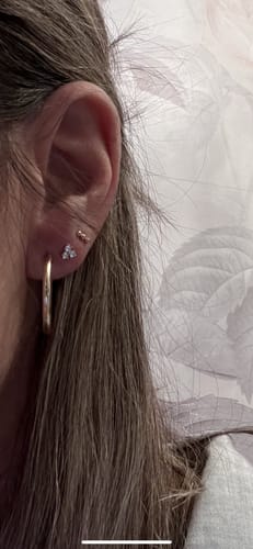 Customer photo review of Lotus Stud Earrings - 14k Gold