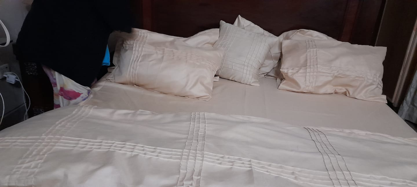 Customer photo review of Pleated Duvet Set in Beige Color