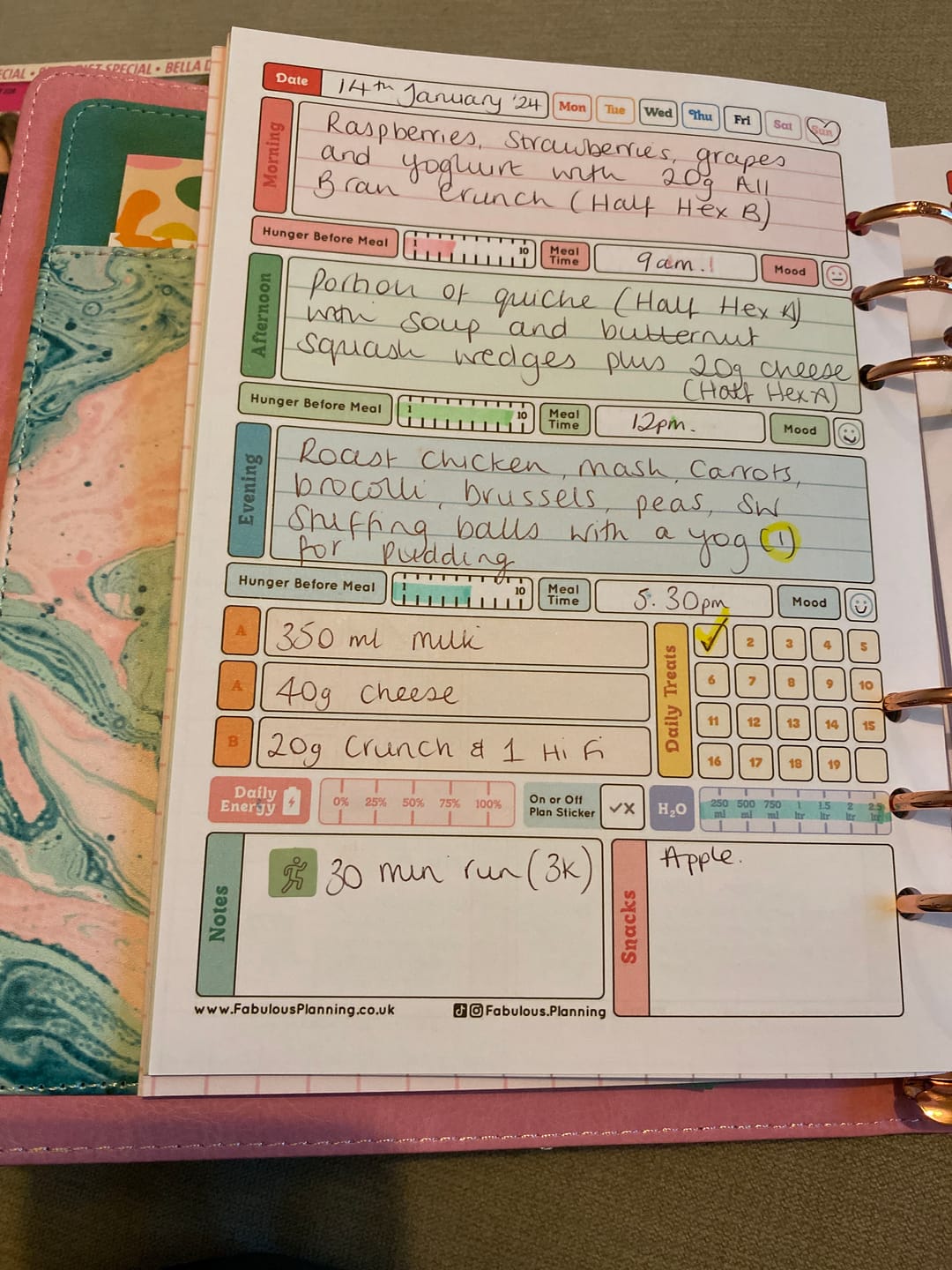 Customer photo review of Acid Wash - Food Diary Organiser P3