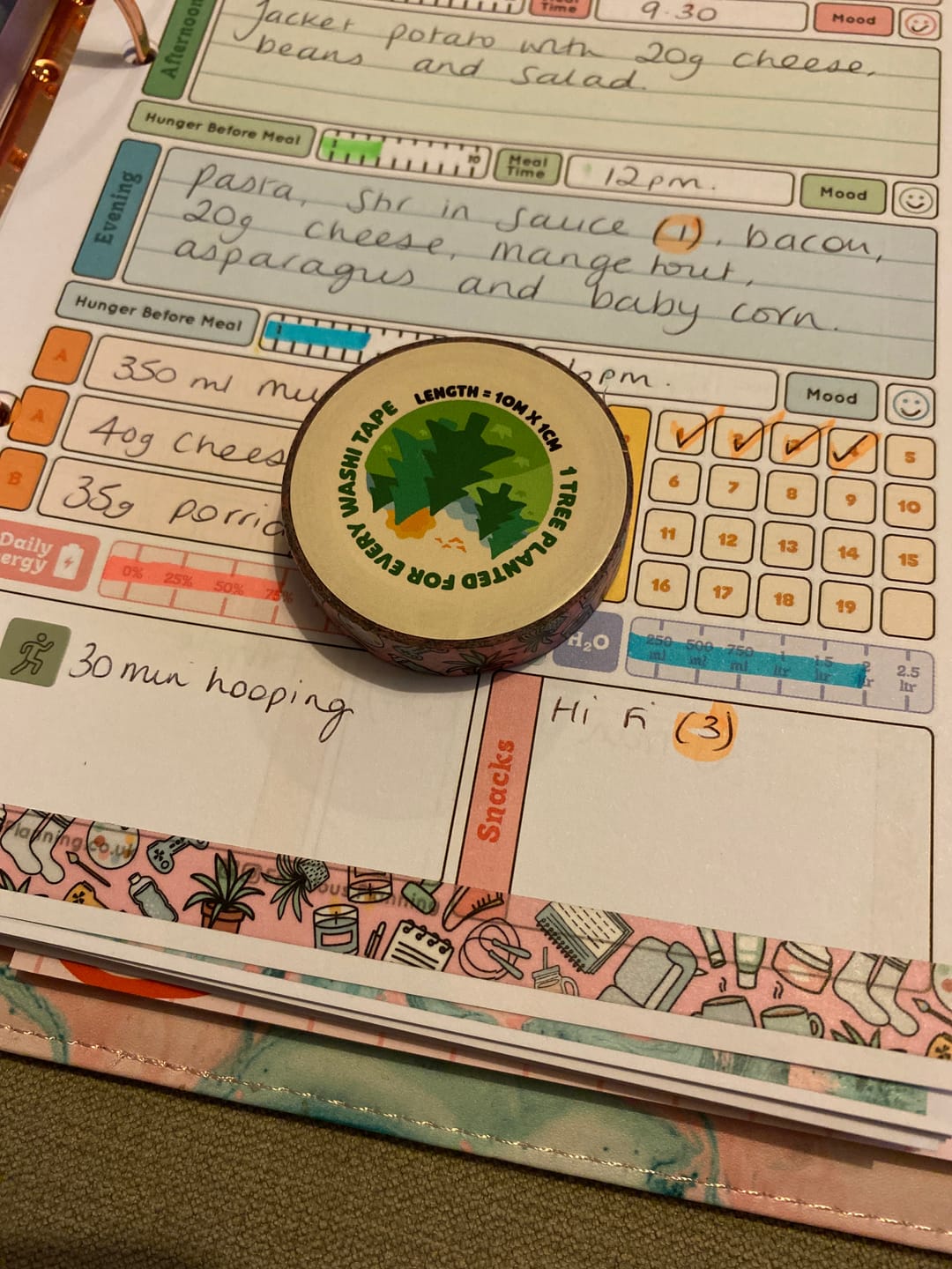 Customer photo review of Freebie Self Care Washi Tape 10mm
