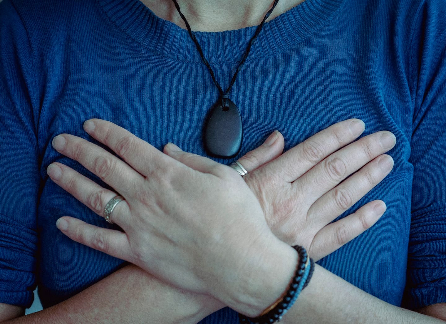 Customer photo review of Shungite Medallion on Adjustable Deerskin Lace