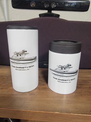 Customer photo review of Custom Metal Can Koozie