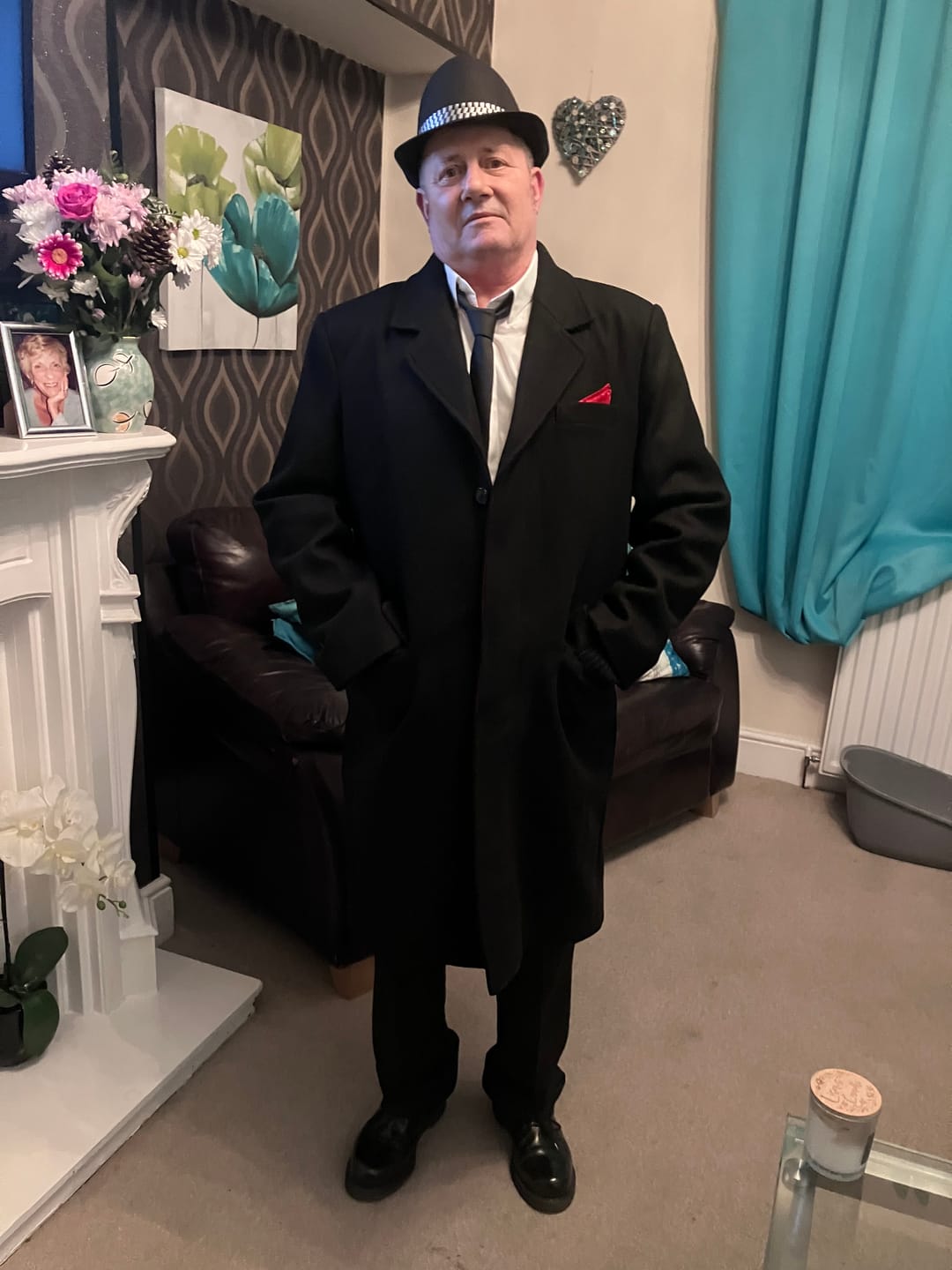 Customer photo review of Mens Overcoat in Wool - Black