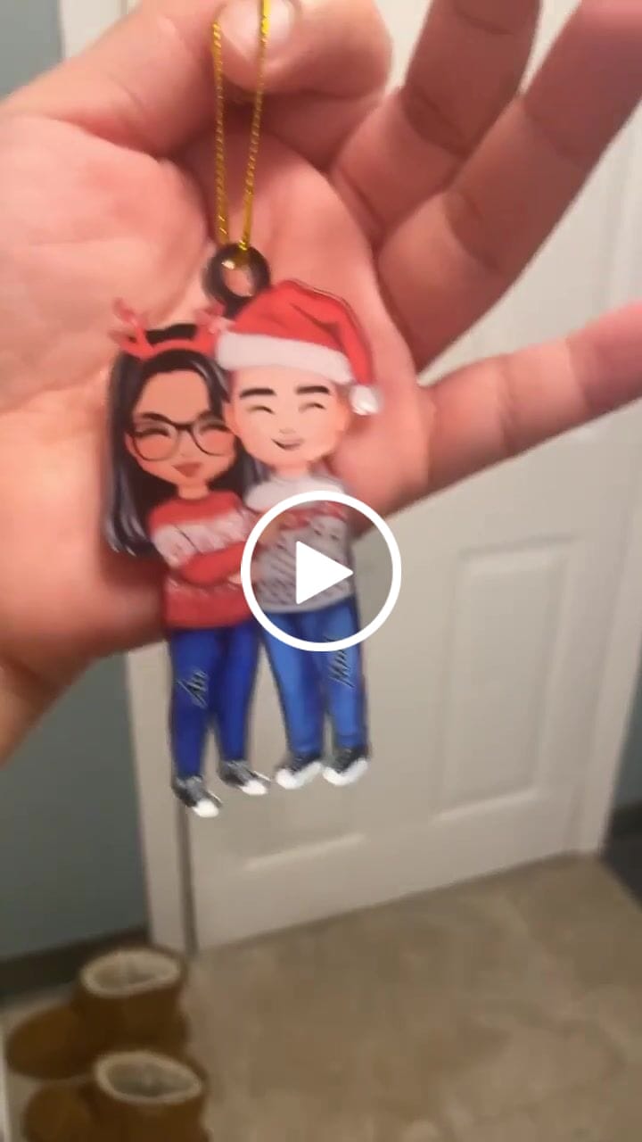 Customer video review of Christmas Doll Couple Standing Hugging - Personalized Ornament