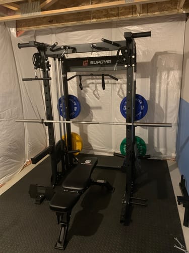 Customer photo review of All-in-One Home Gym Power Rack Package Raptor F22
