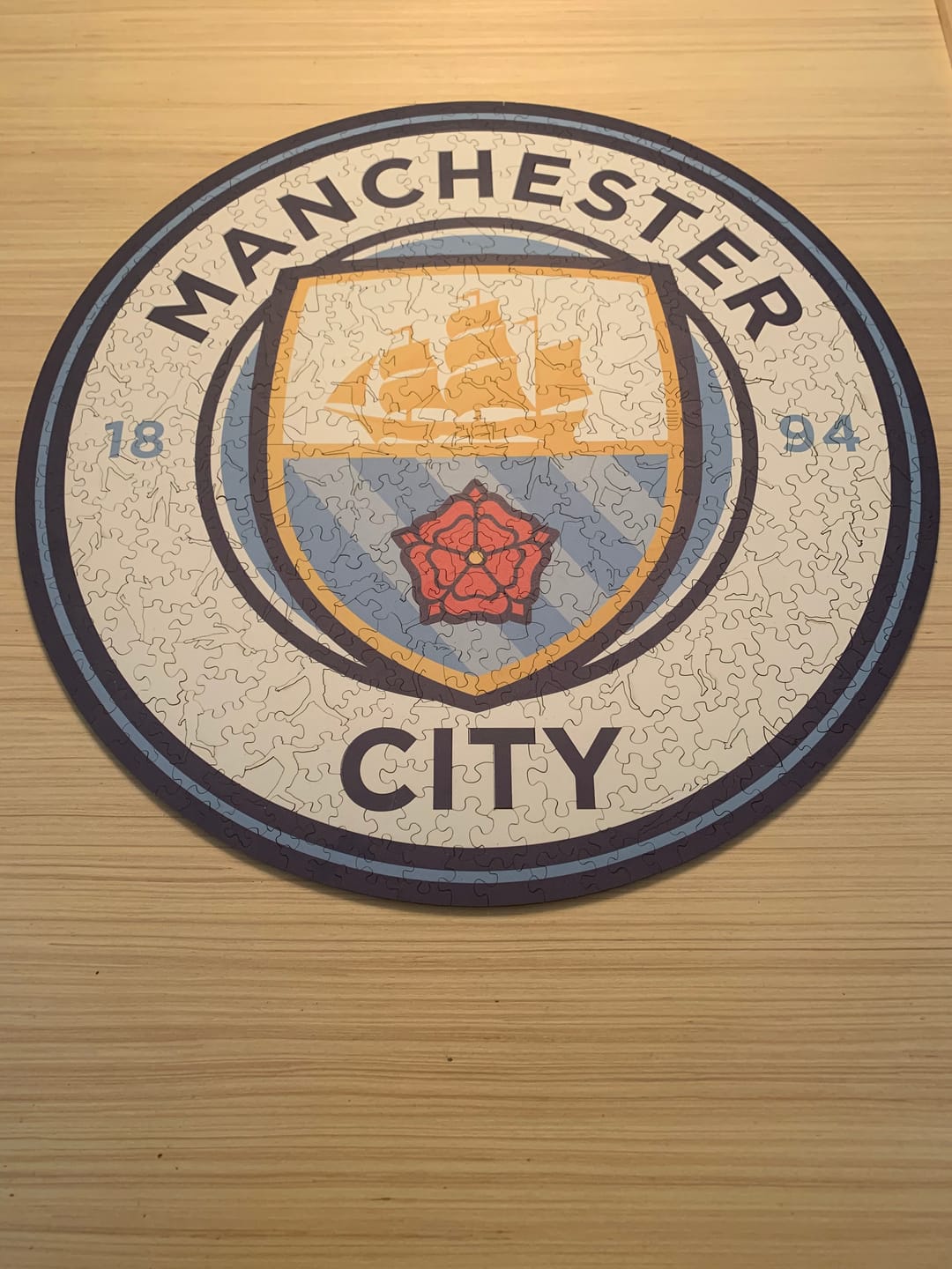 Customer photo review of Manchester City FC® Logo - Wooden Puzzle