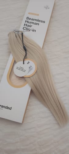 Customer photo review of 14" Seamless Five Piece Clip-in Human Hair Extension (95g)
