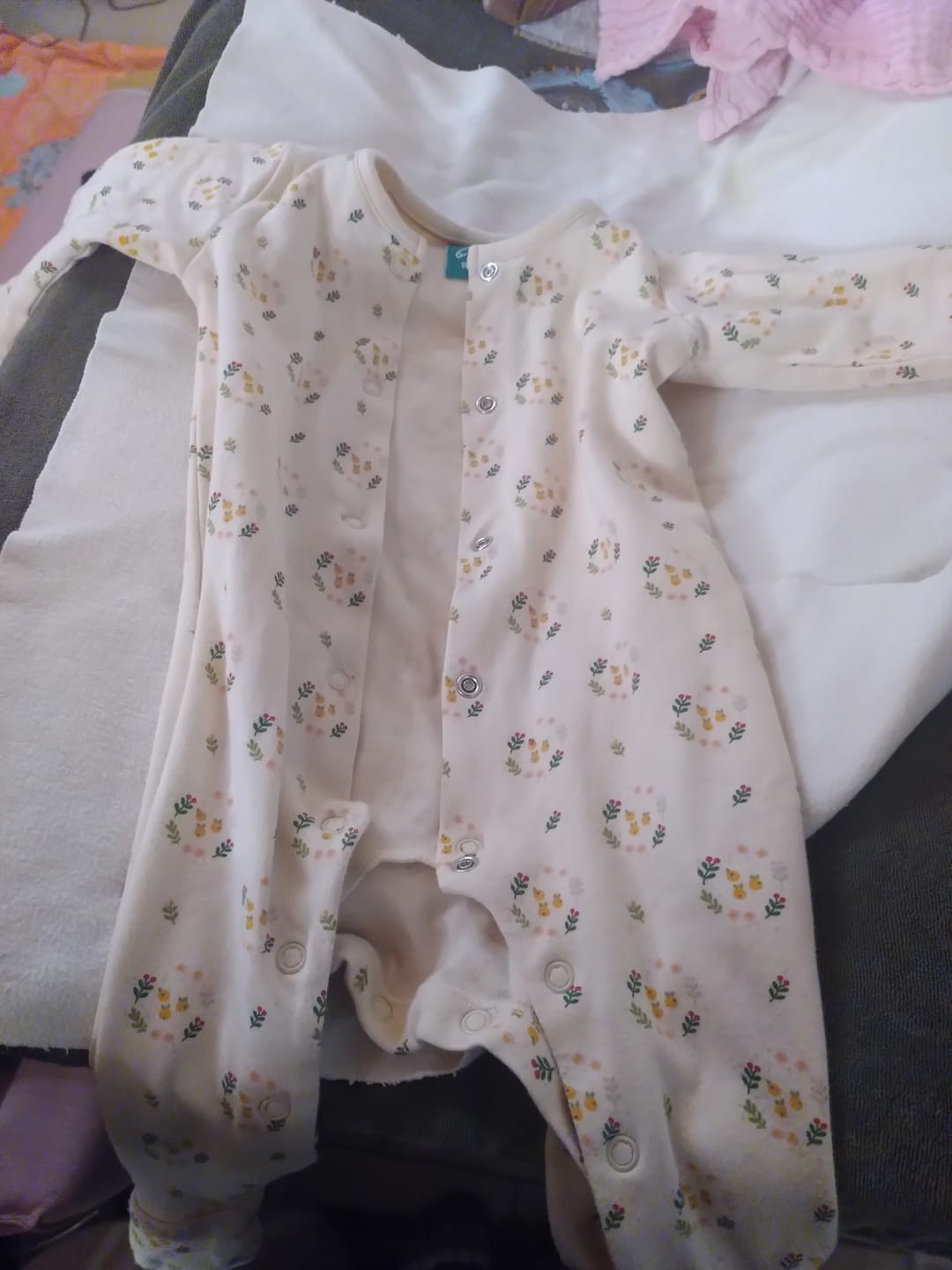 Customer photo review of Quince Flowers Organic Babygrow