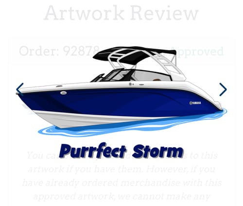 Customer photo review of Custom Digital Boat Artwork