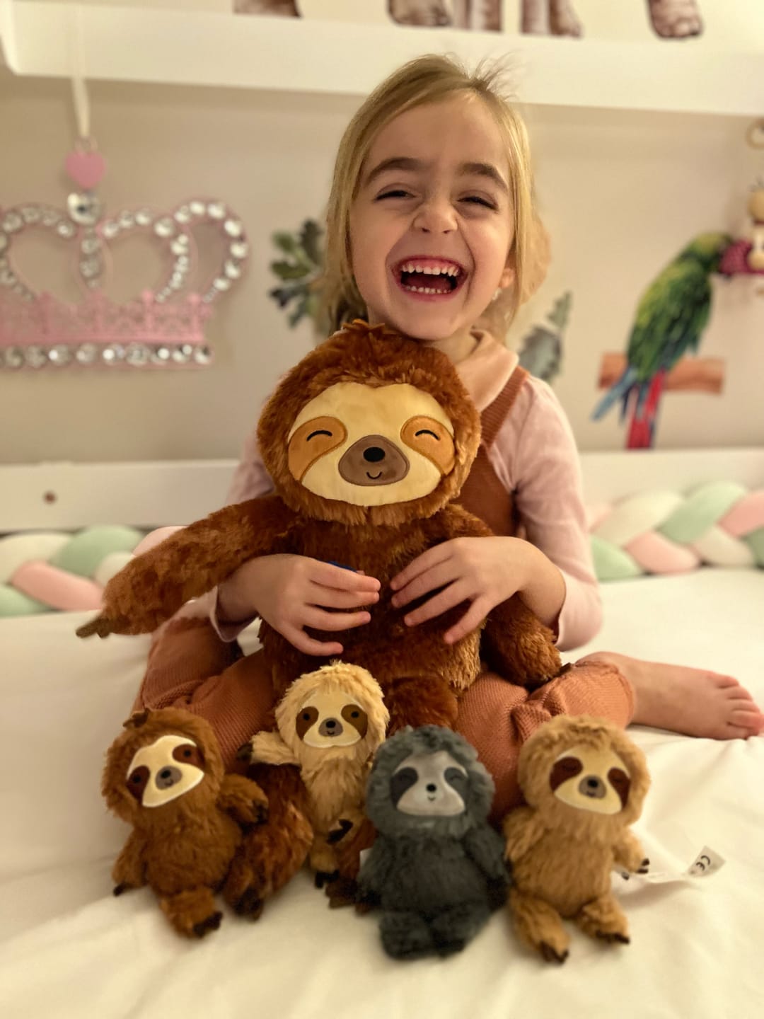 Customer photo review of Ensemble de jouets en peluche pour bébé, première famille d'animaux