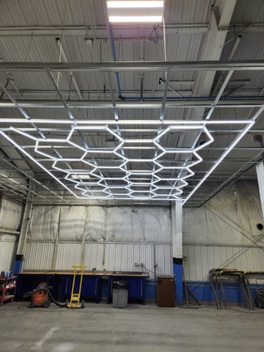 Customer photo review of Dimmable Hex LED Garage Lights