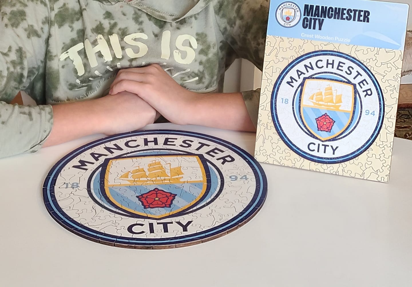 Customer photo review of Manchester City FC® Logo - Wooden Puzzle