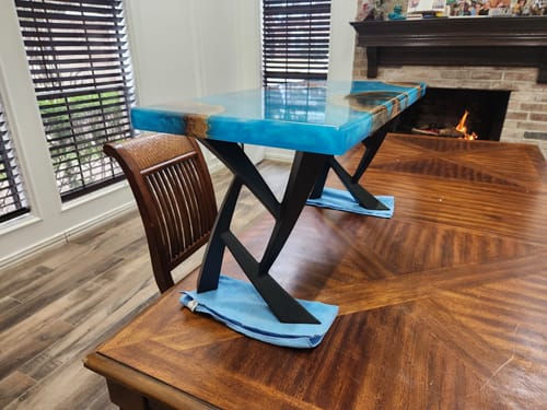 Customer photo review of Metal Bench Legs - 107 Draco - 14W, 16H inch