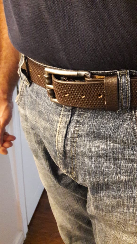 Customer photo review of Steampunk Belt- Brown Heavy Duty Full Grain Leather Belt