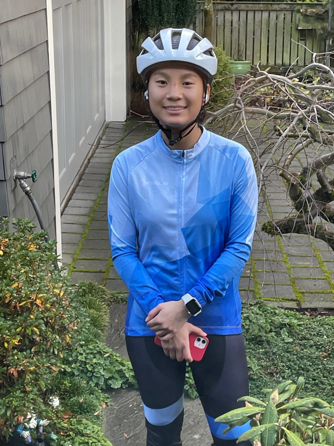 Customer photo review of Ocean Blue | Women's Long Sleeve Cycling Set