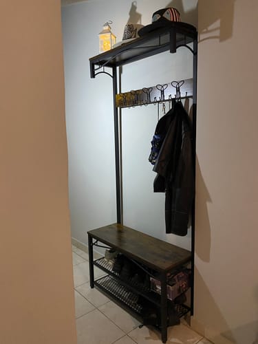 Customer photo review of Έπιπλο Εισόδου Καλόγερος Κρεμάστρα Διαδρόμου Αποθήκευσης για Ρούχα με Παγκάκι για Παπούτσια  HS-R45BX