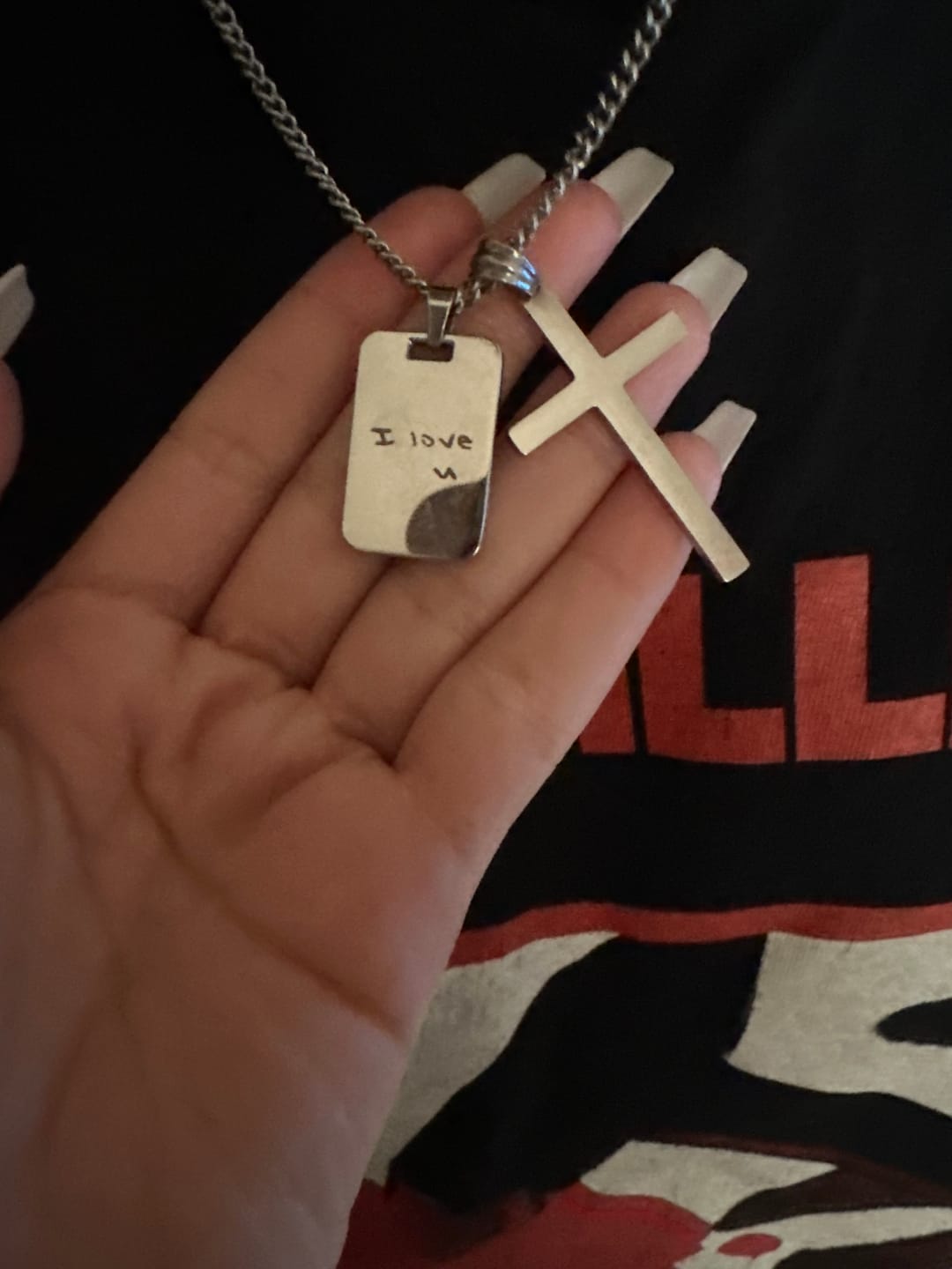 Customer photo review of Custom Handwriting Pendant Necklace