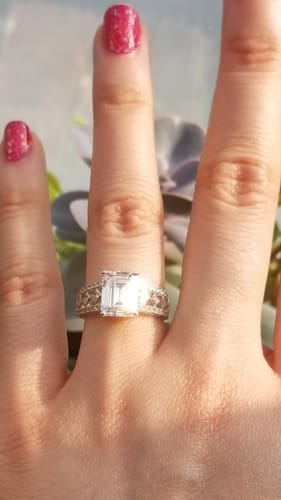 Customer photo review of Vintage Inspired Art Deco CZ Ring in Sterling Silver
