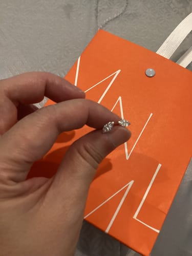 Customer photo review of Minimal Marquise Sterling Silver Stud Earrings