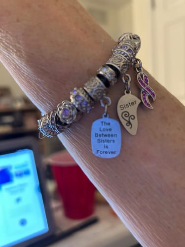 Customer photo review of "Purple Awareness Ribbon" Clip-on Charm