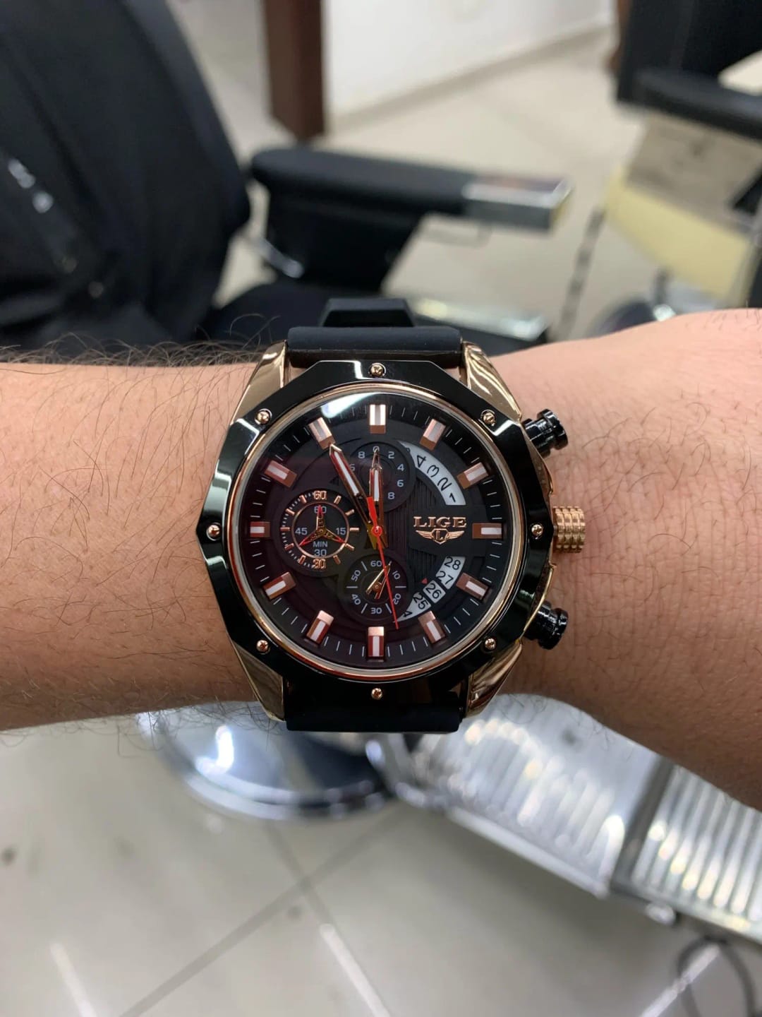 Customer photo review of Pegasus Quartz Chrono Silicone Sport Watch