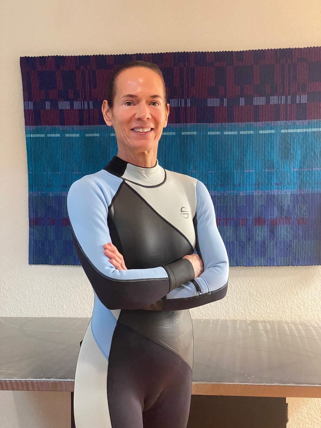 Customer photo review of Women's Limestone Neoprene Wetsuit Springsuit 3/2mm | Blue