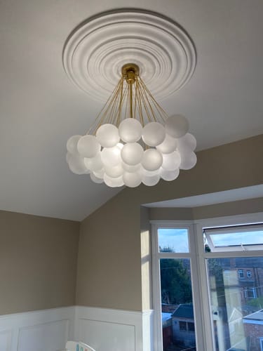 Customer photo review of Modern Glass Cluster Bubble Chandelier Light