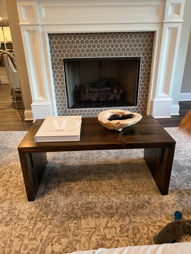 Customer photo review of Rustic Waterfall Coffee Table