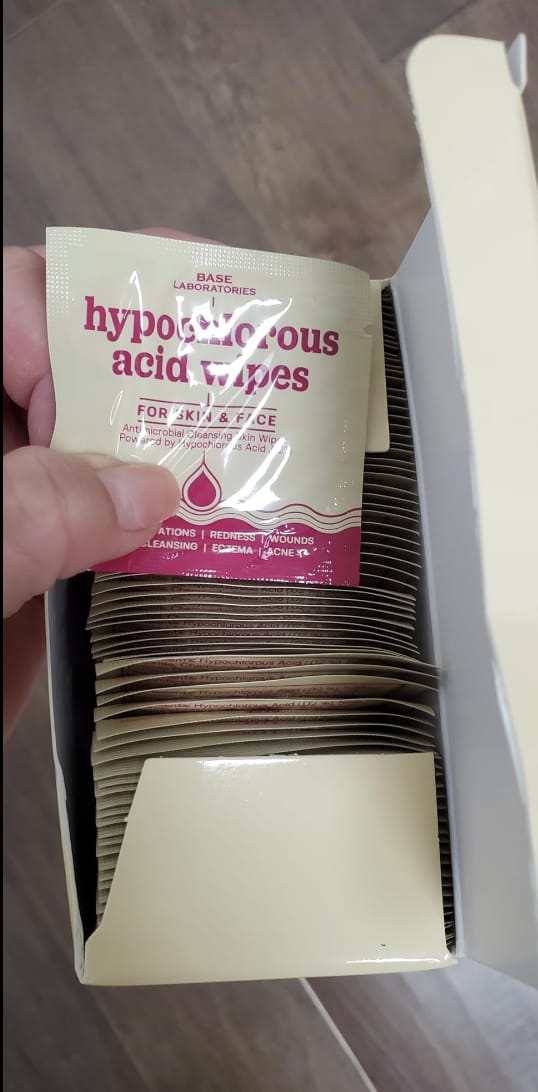 Customer photo review of Hypochlorous Acid Wipes for Skin & Face - 75 Ct