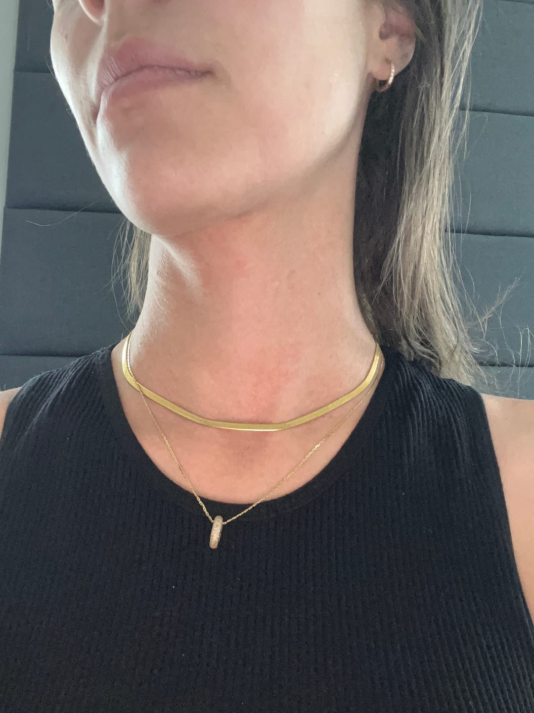 Customer photo review of Sarya Snake Chain Gold Necklace