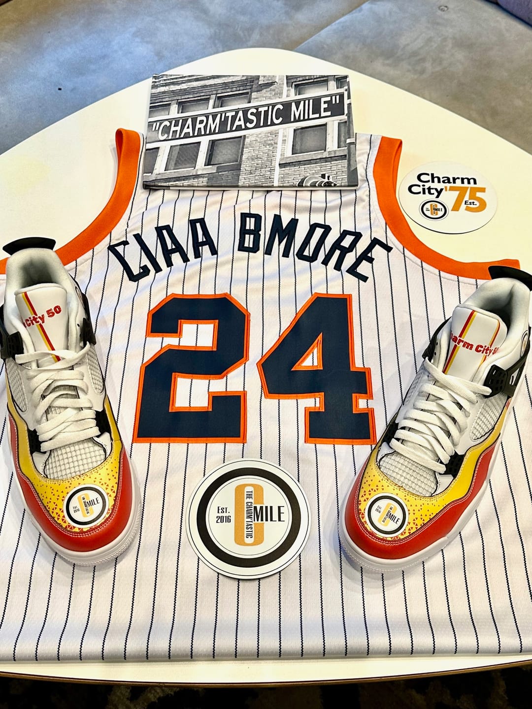 Customer photo review of Personalized Sneakers, Custom Sneakers, Put name or business name on it, AJ1-C03200