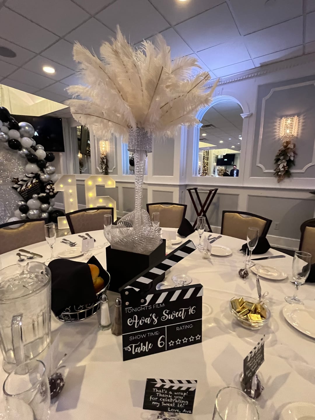 Customer photo review of Complete Feather Centerpiece With 20" Vase (White)