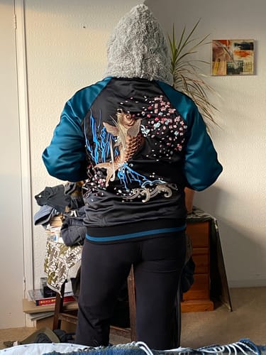 Customer photo review of Koi & Goldfish Sukajan Souvenir Jacket [Reversible]