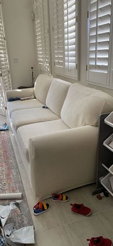 Customer photo review of Stretch Sofa Covers with Separate Backrests and Seat Cushions