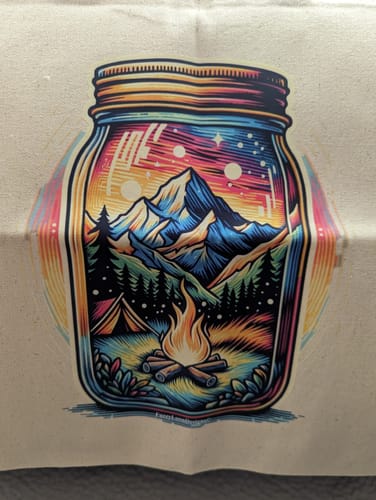 Customer photo review of Mason Jar Camping Canvas Tote
